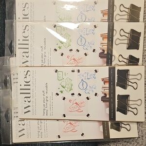 5 Packs of Wallies Peel and Stick Binder Clip Decals